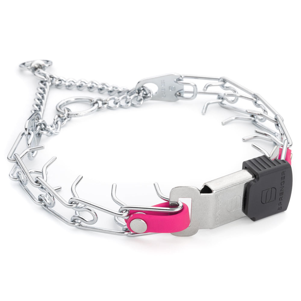 Collar Herm Sprenger con cierre ClickLock, fácil de colocar con seguridad.