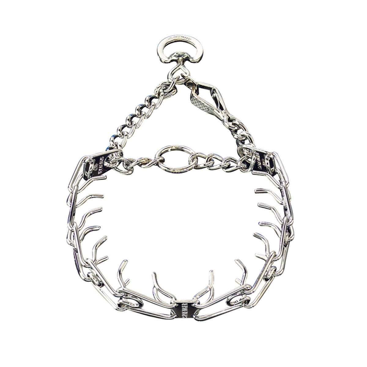 Herm Sprenger collar de entrenamiento cromado, 21 pulgadas, visto de frente