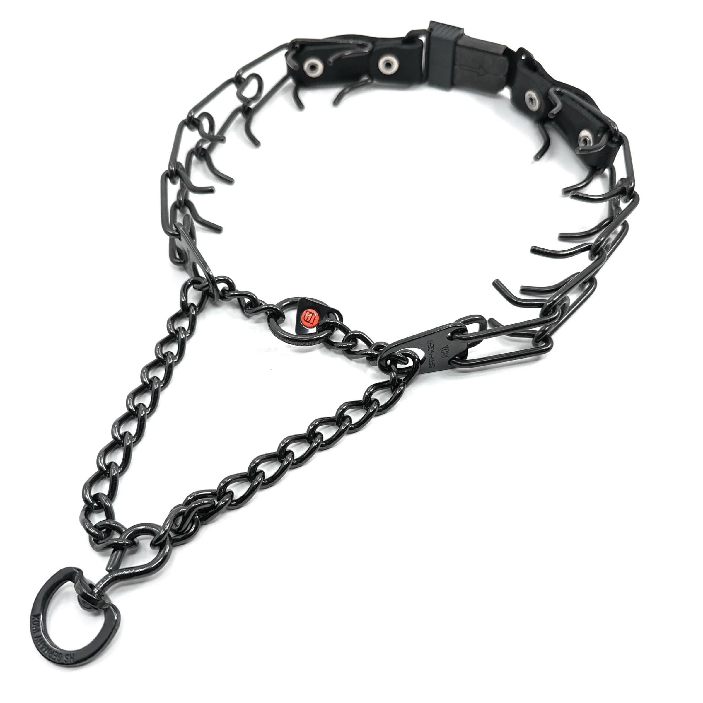 Collar Herm Sprenger 2.25mm con pinchos de acero negro para sesiones de entrenamiento