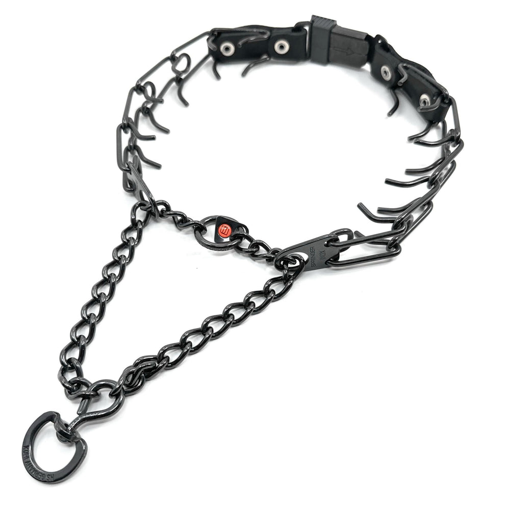 Collar Herm Sprenger 2.25mm con pinchos de acero negro para sesiones de entrenamiento