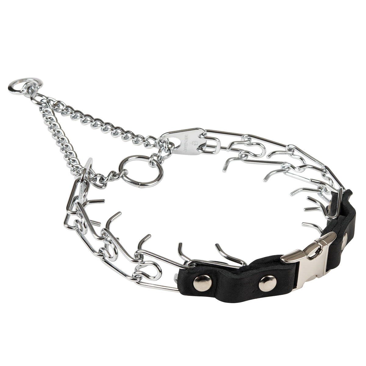 Collar Herm Sprenger 2.25 mm con cierre rápido y anilla giratoria para entrenamiento diario.