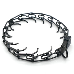 Collar Herm Sprenger pinchos negro con plato central y presión uniforme.