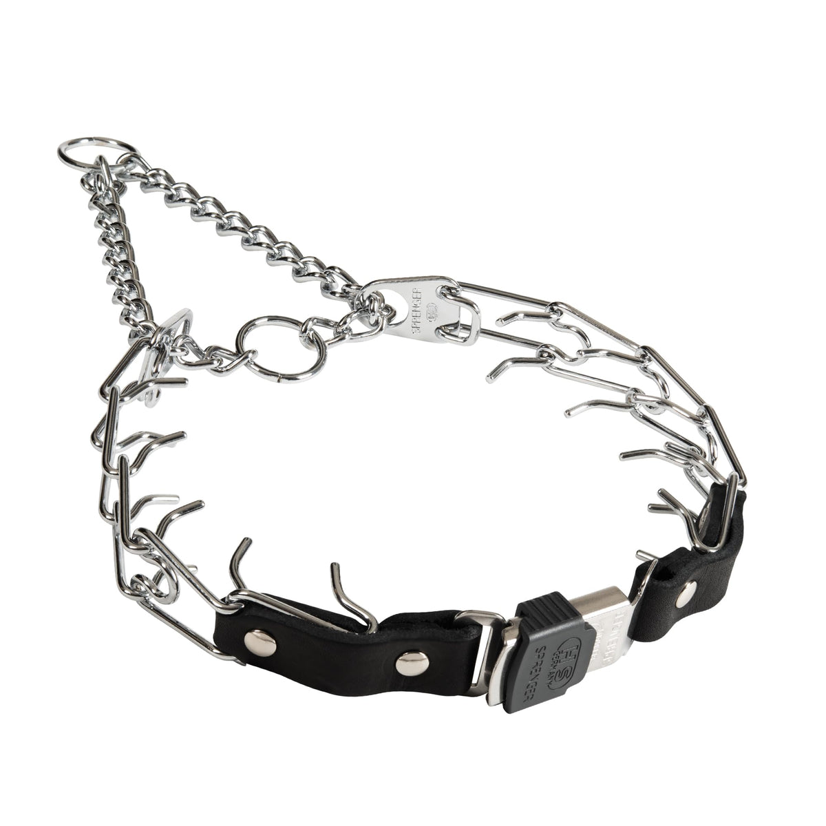 Collar de púas Herm Sprenger con cliclock para paseos sin enredos.