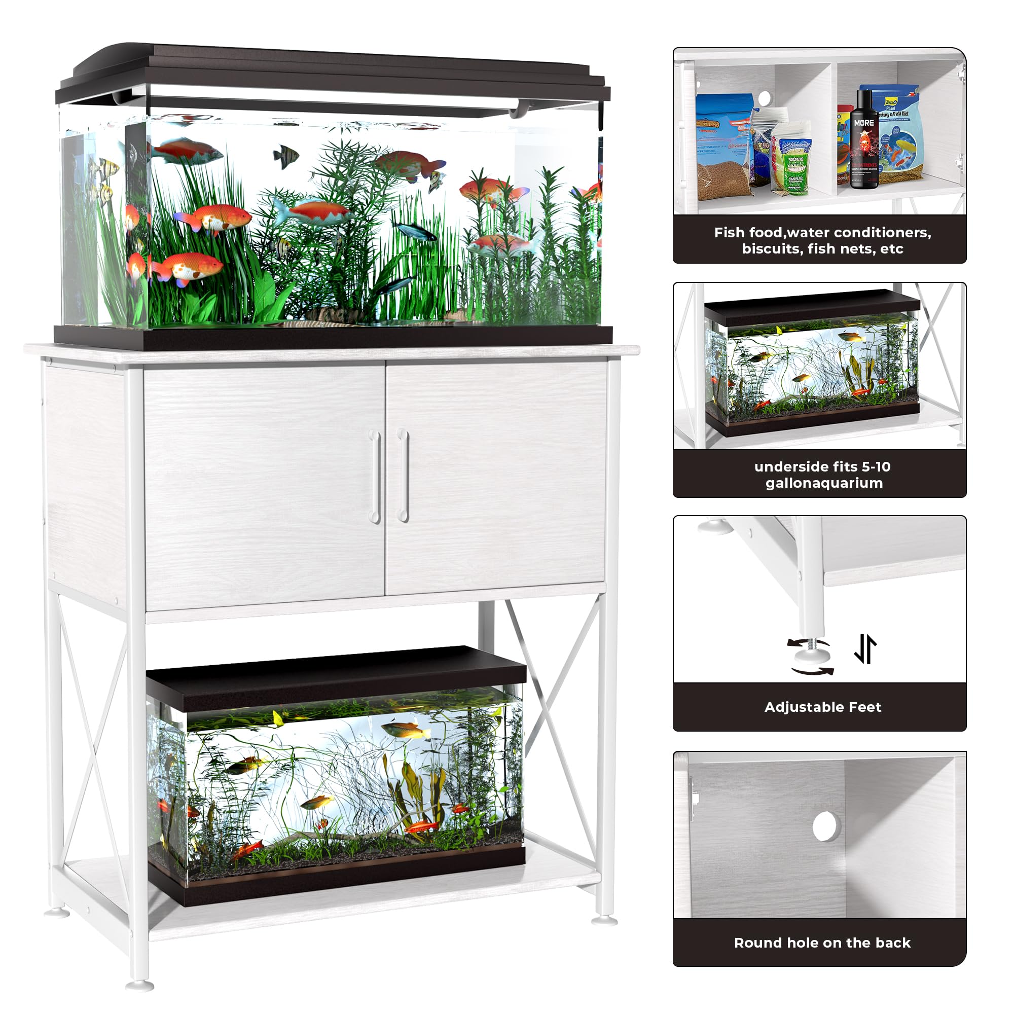 Herture: acuario diseño blanco moderno, combina con decoración.