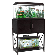 Soporte de acuario Herture en metal para 20-29 galones con cabina