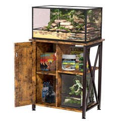 Herture: armario y estante superior para accesorios y suministros del terrario.