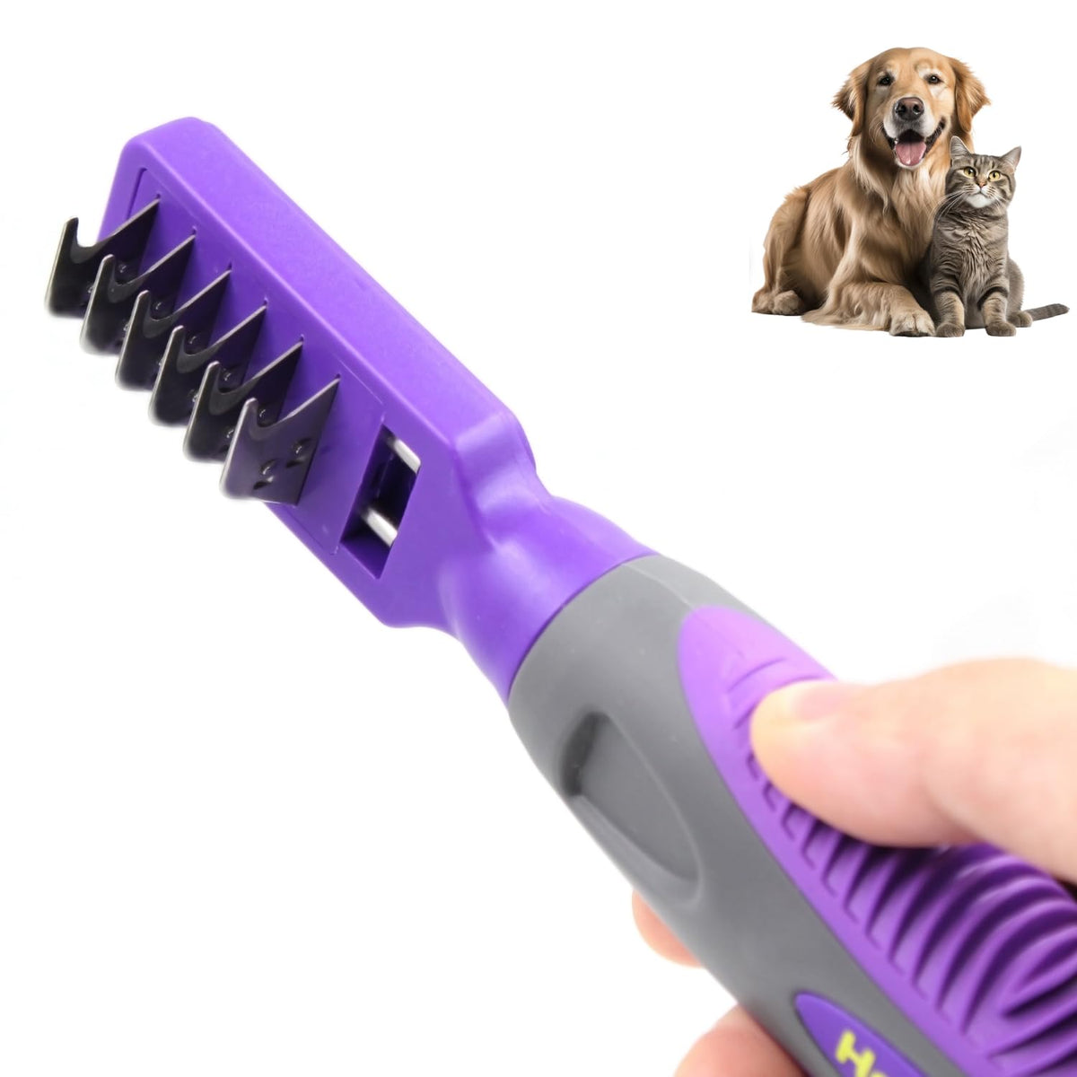 Peine desenredante Hertzko para perros de pelo largo, reduce tirones.