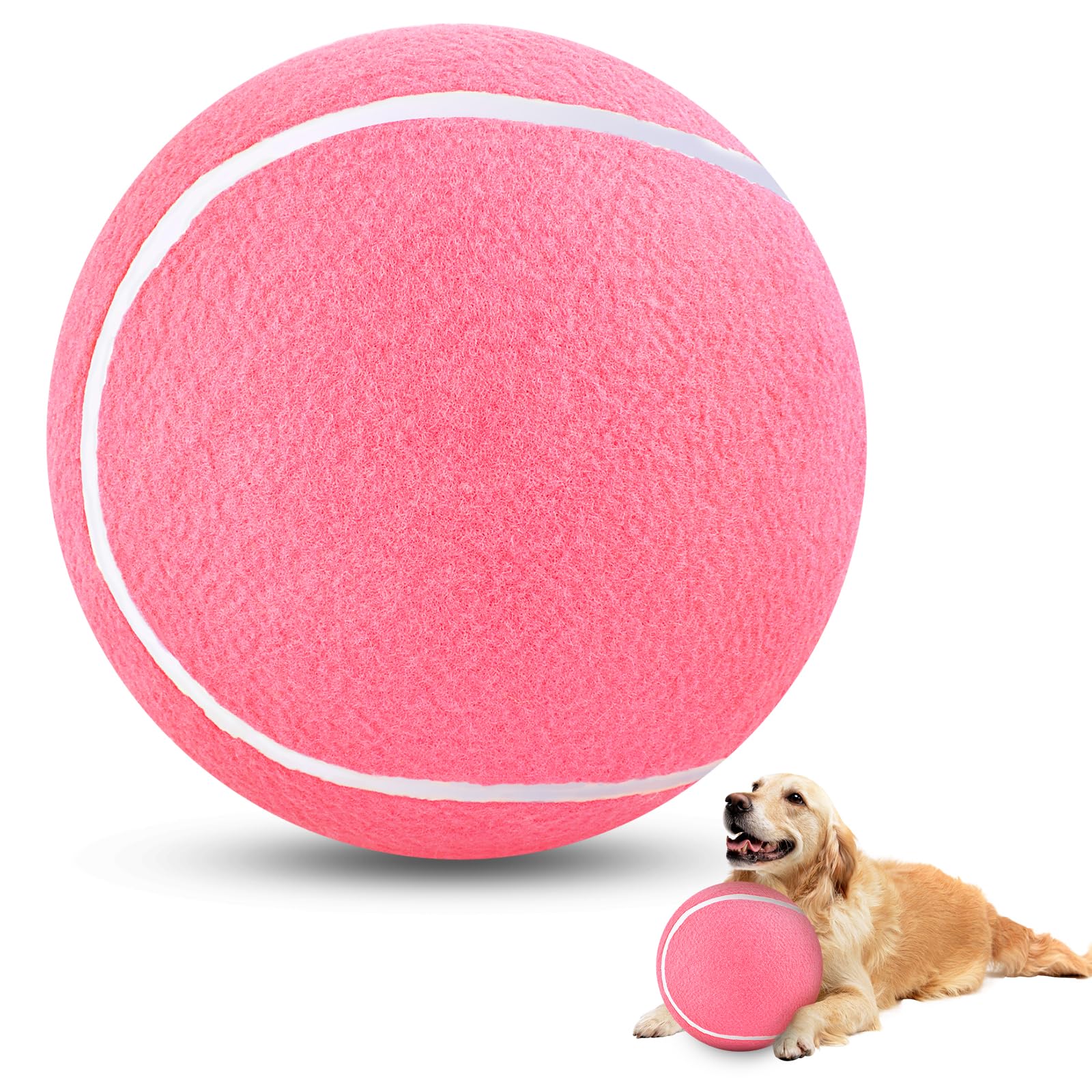 HETOO pelota tenis grande rosa de 9,5 pulgadas para perros, ideal para juego activo al aire libre
