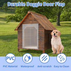 Heuyrao puerta plástico transparente para perros, vista exterior clara y tranquilizadora.