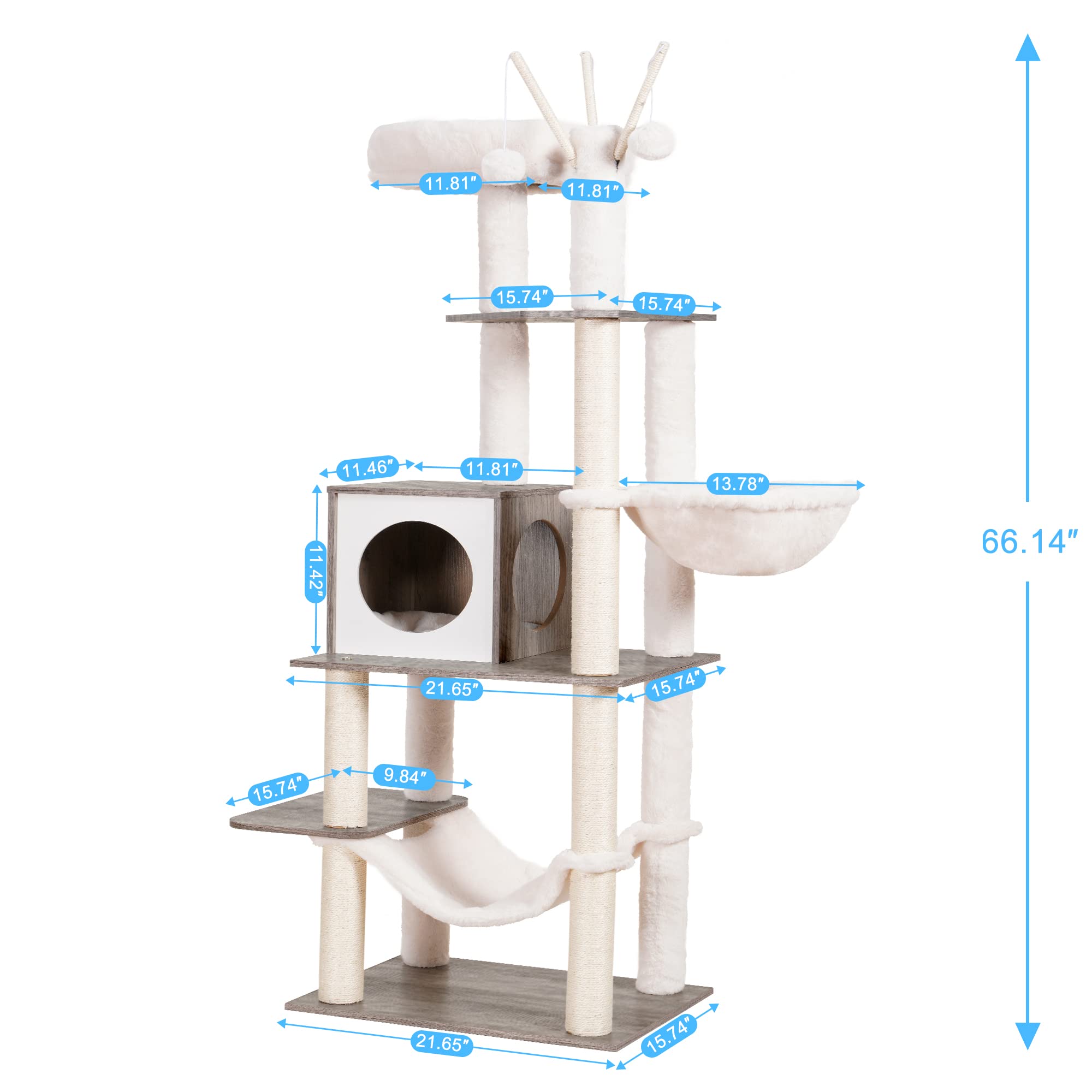 Hey-brother árbol-gato-madera plataforma superior desmontable: limpieza fácil y comodidad