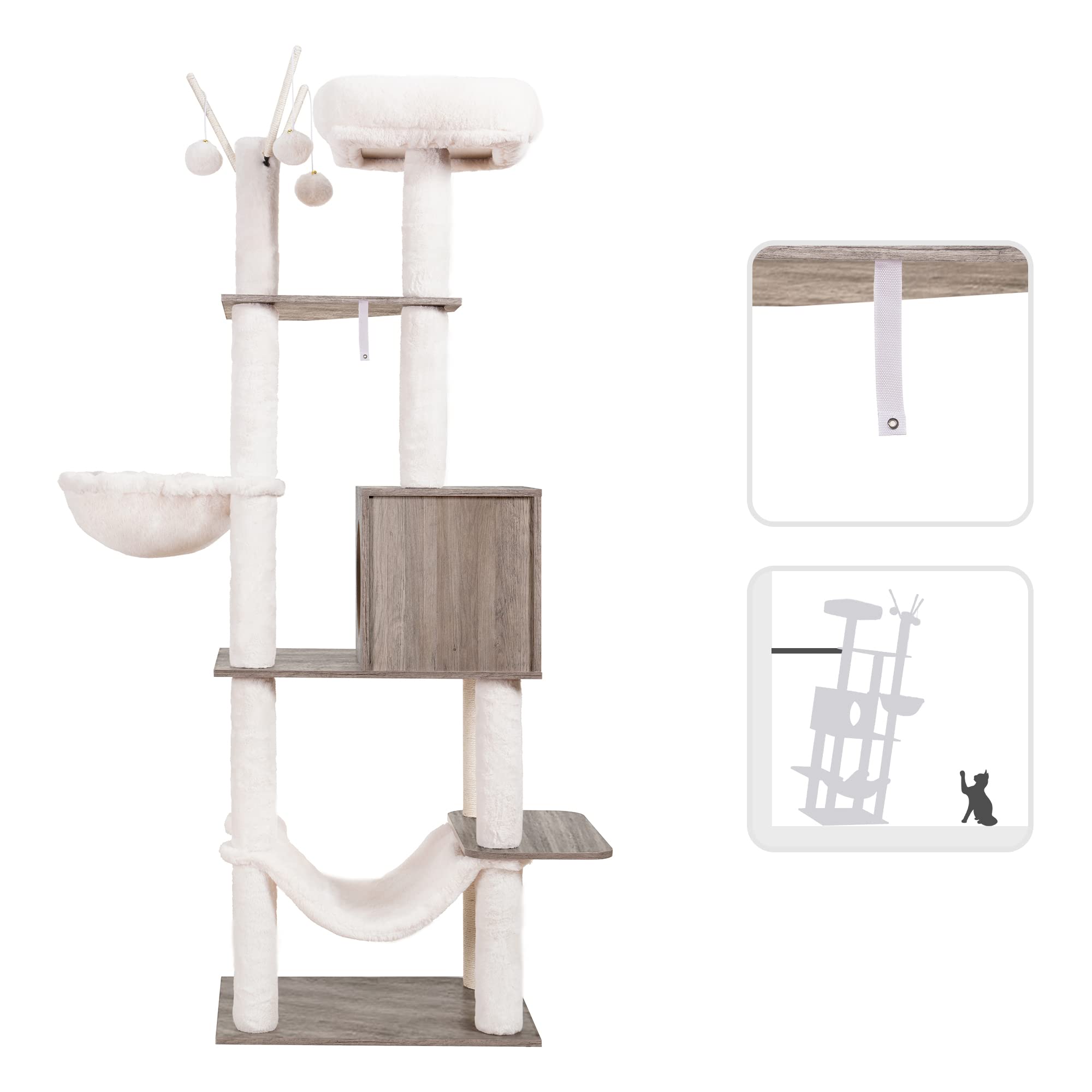 Hey-brother árbol-gato-madera rascador sisal envuelto: áreas de rascar seguras en casa