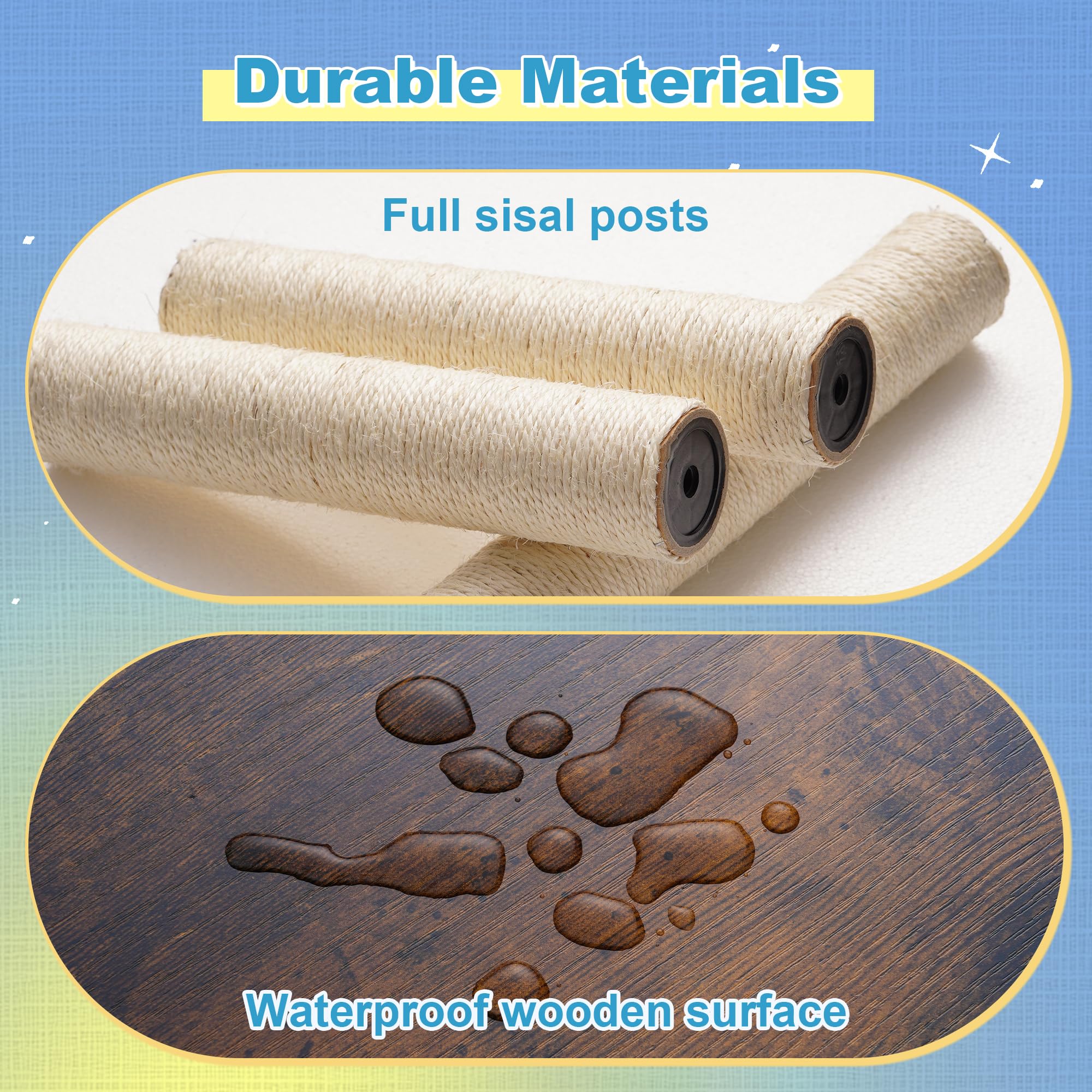 Hey-brother arbol-gato-madera superficie impermeable facilita limpieza