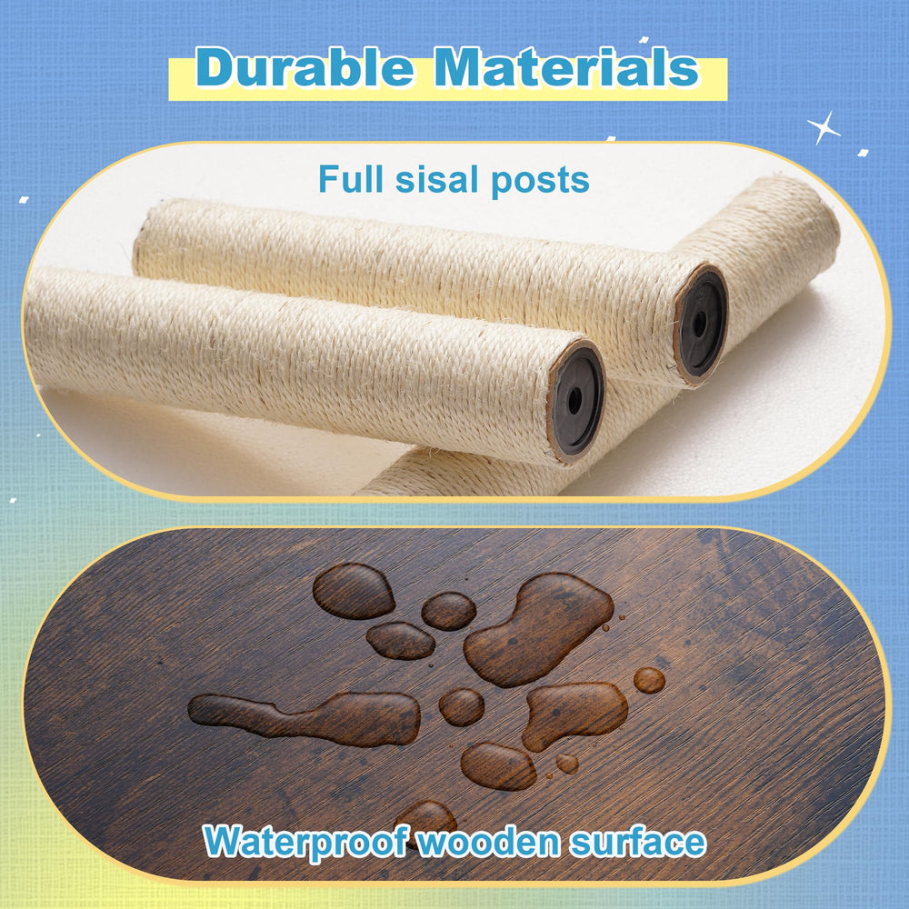 Hey-brother arbol-gato-madera superficie impermeable facilita limpieza