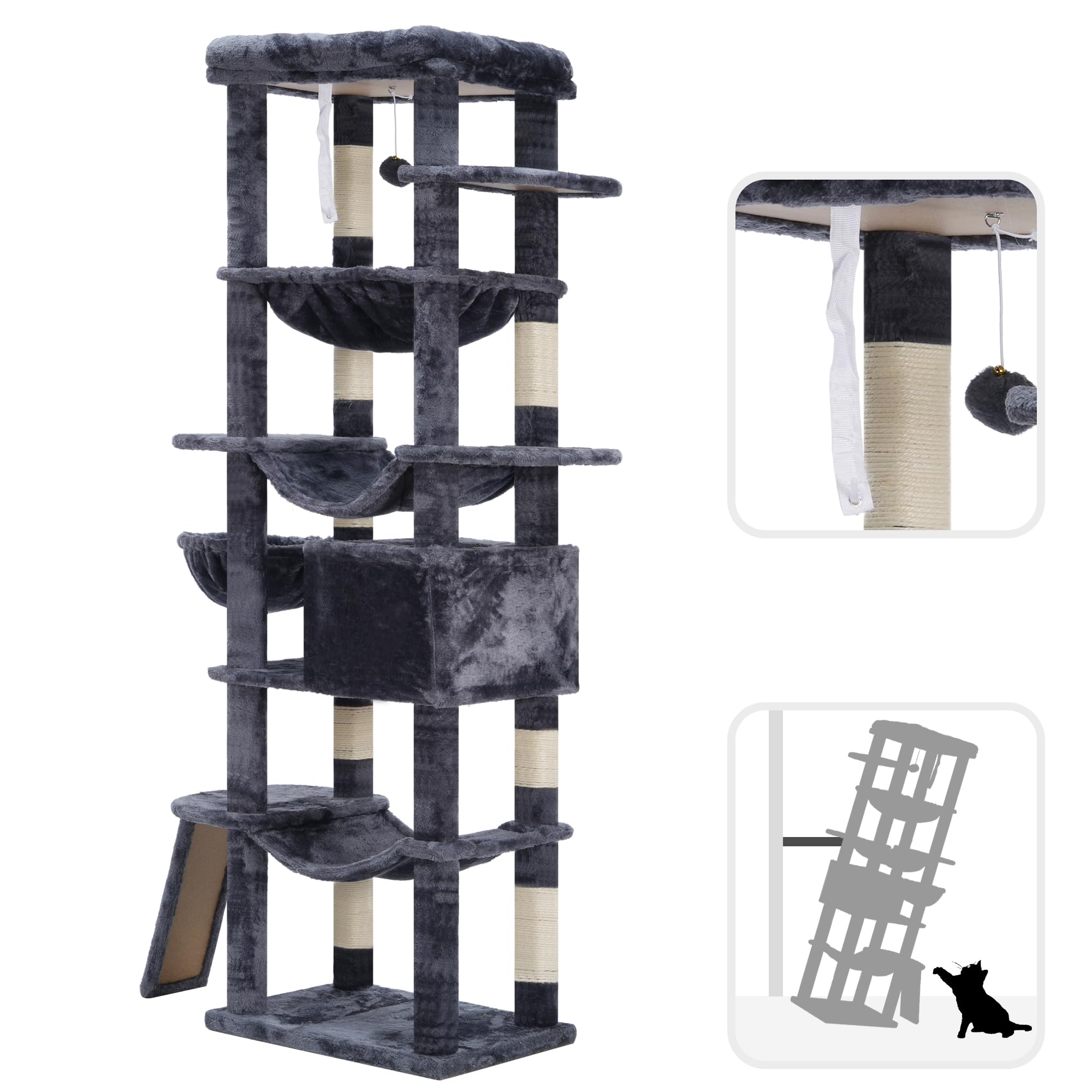 Hey-brother arbol-gato: tablero rascador incorporado para afilar uñas y evitar muebles.