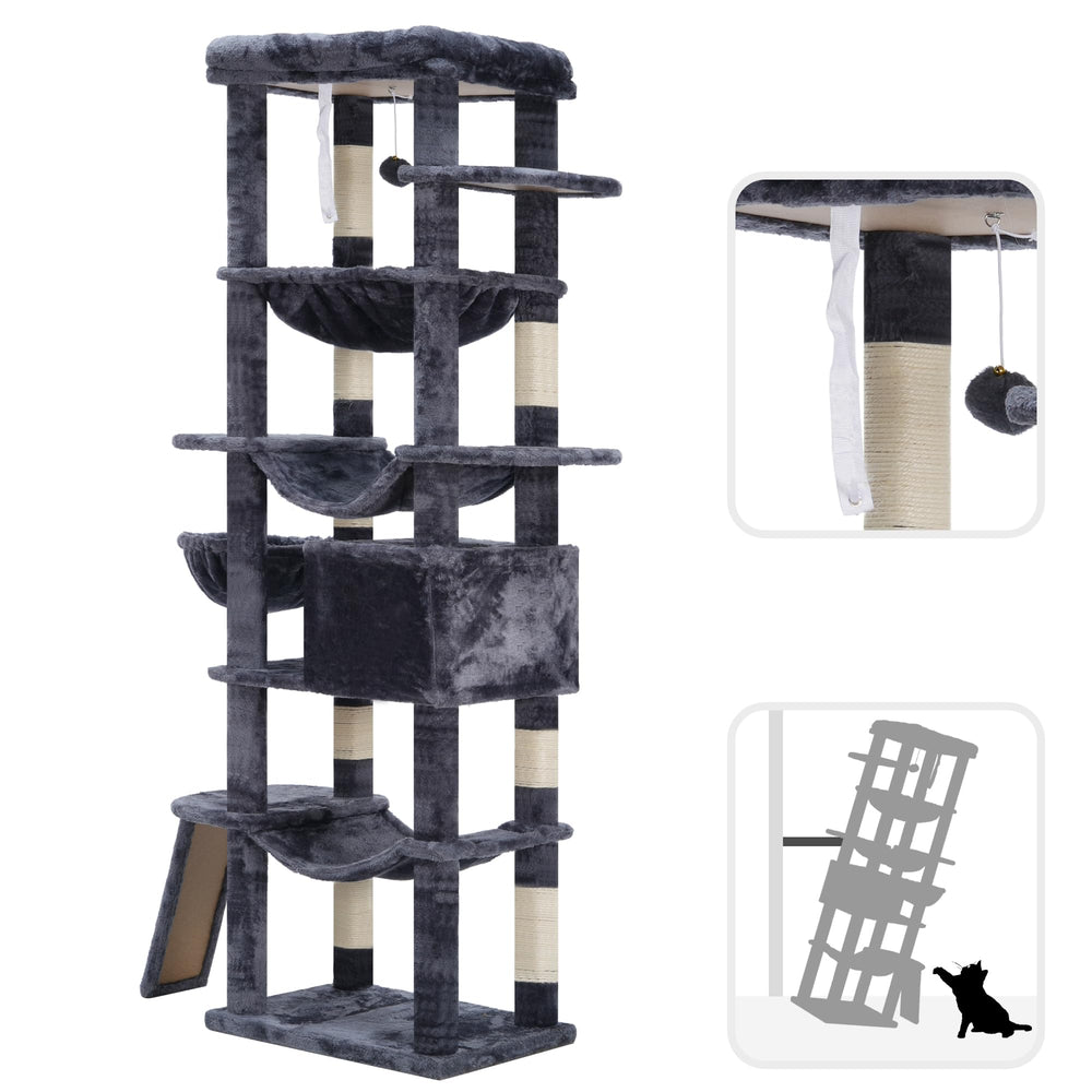 Hey-brother arbol-gato: tablero rascador incorporado para afilar uñas y evitar muebles.