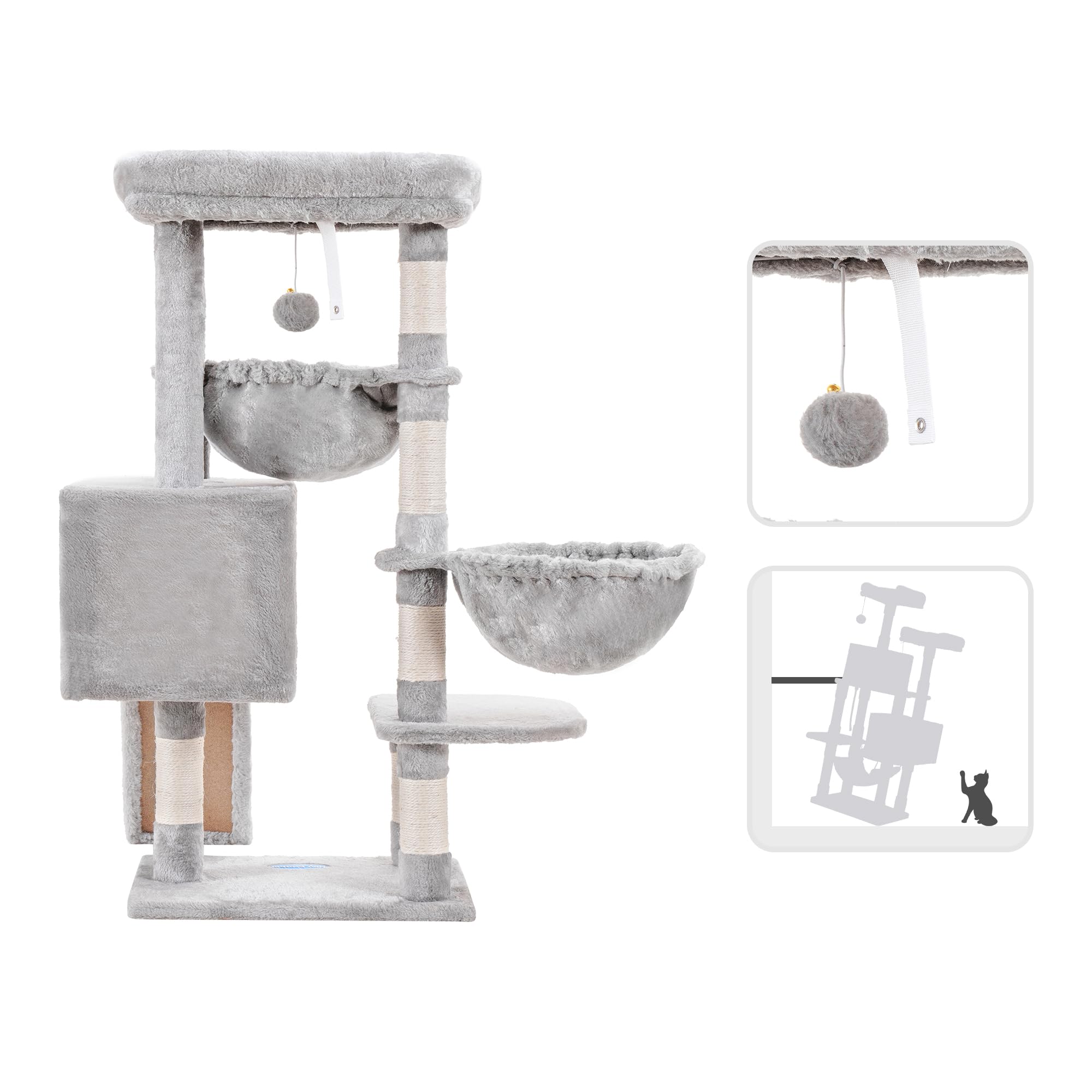 Hey-brother árbol para gatos base estable y diseño robusto
