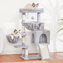 Hey-brother árbol para gatos cama acolchada amplia para descansar