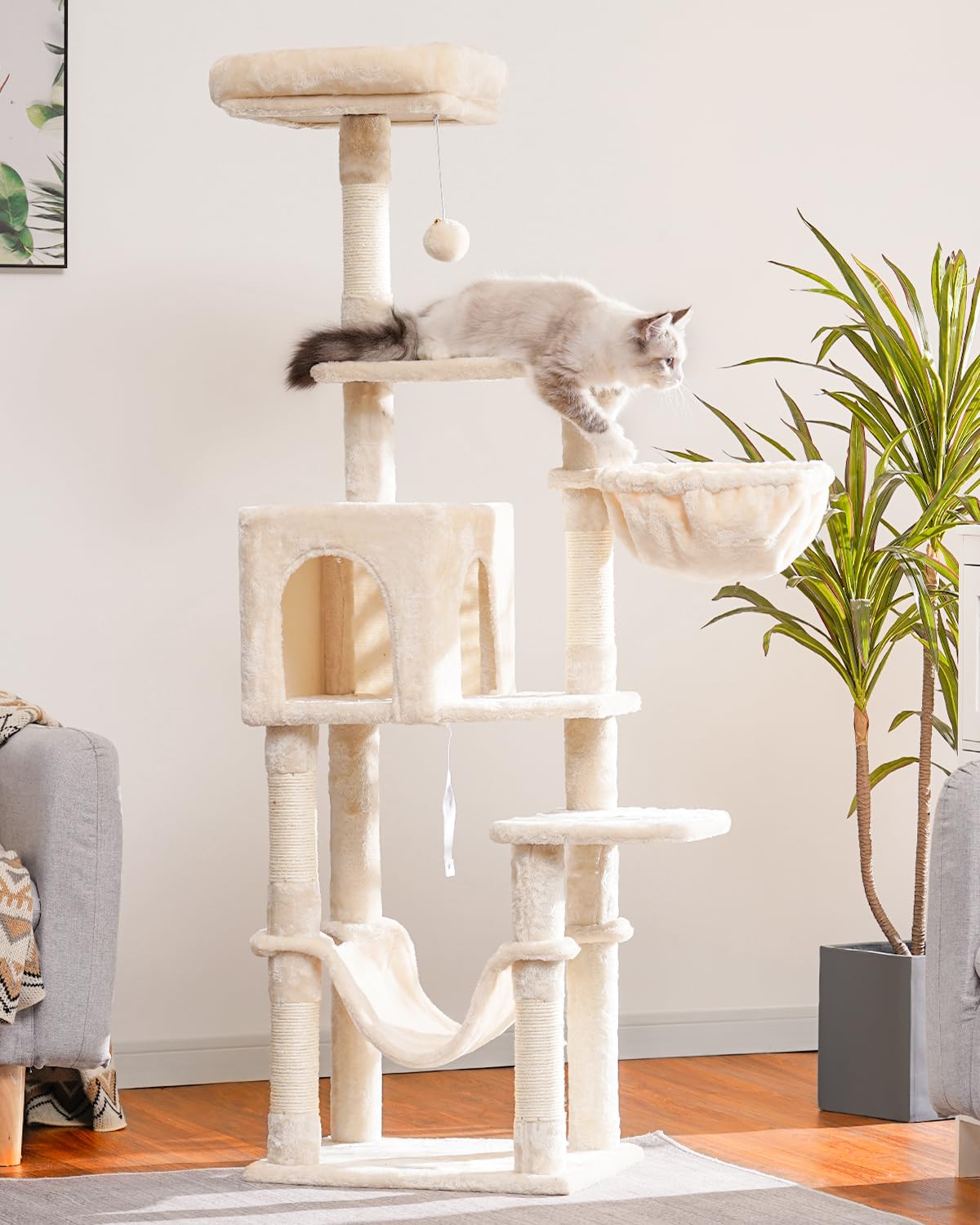 Hey-brother arbol gatos multiples niveles para jugar y trepar seguro