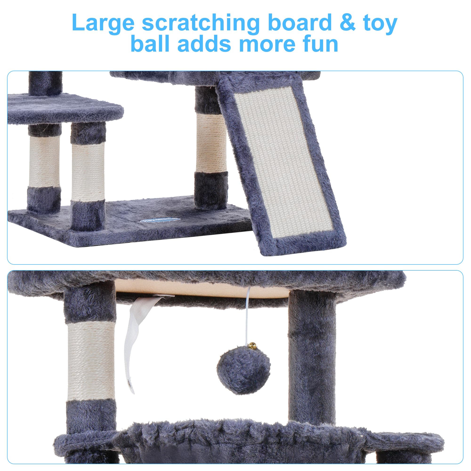 Hey-brother Arbol Gatos Soporte Antivuelco para tranquilidad en casa