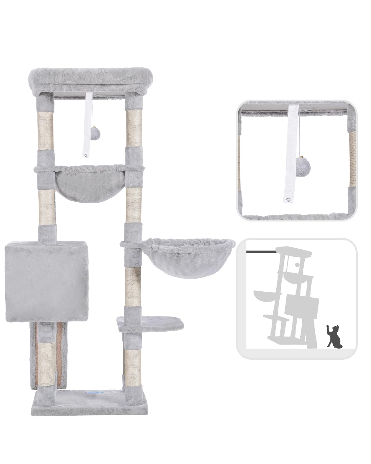 Hey-brother arbol-gatos torre interior base firme para estabilidad.
