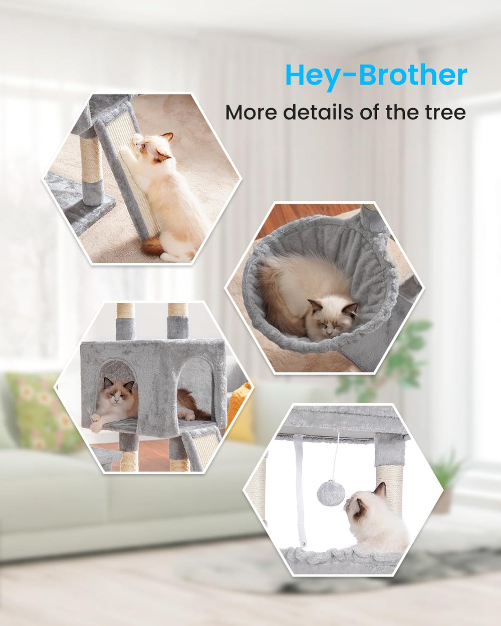Hey-brother arbol-gatos torre interior bola de peluche para juego.