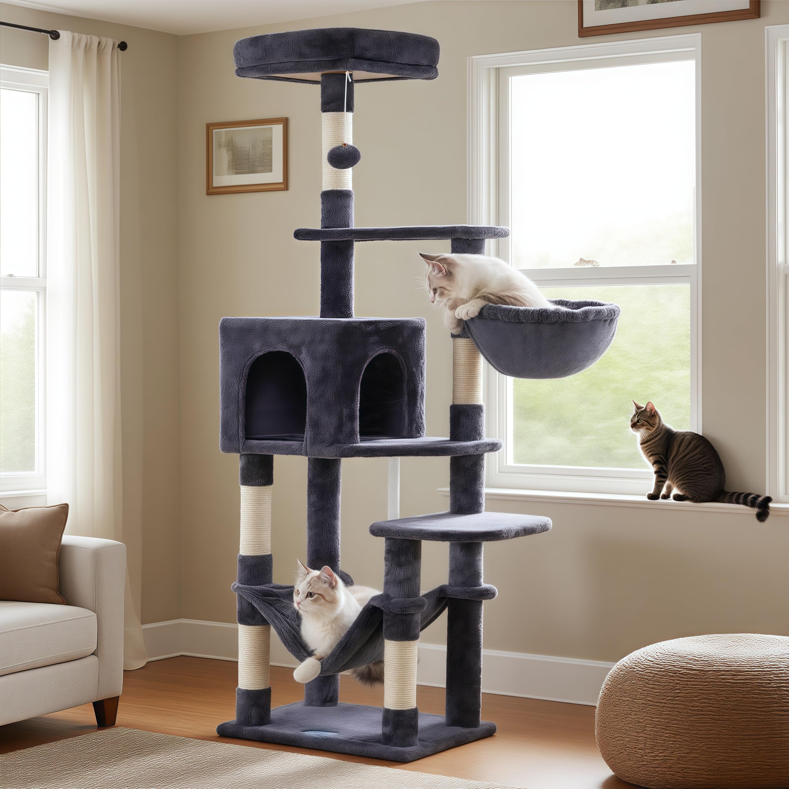 Hey-brother arbol para gatos, torre multinivel para trepar.