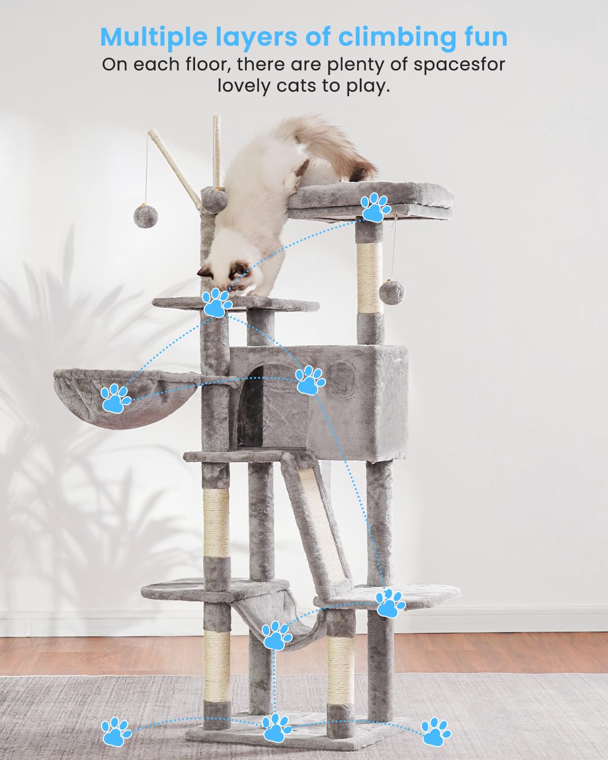 Hey-brother base reforzada anti-vuelco: estabilidad duradera para gatos