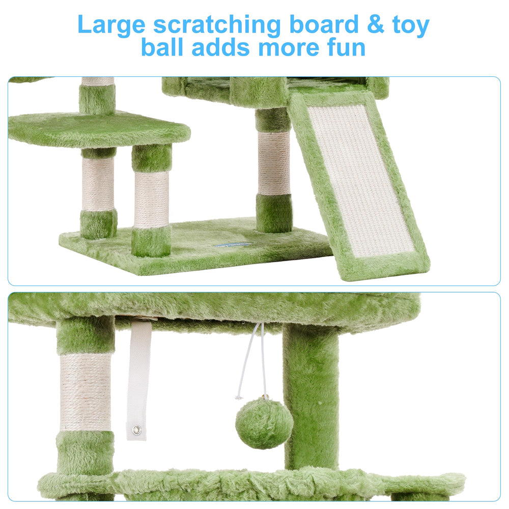 Hey-brother Cat Tree base reforzada, estabilidad sólida para evitar vuelcos.