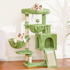 Hey-brother Cat Tree, cama acolchada superior, descanso cómodo para siestas tranquilas.