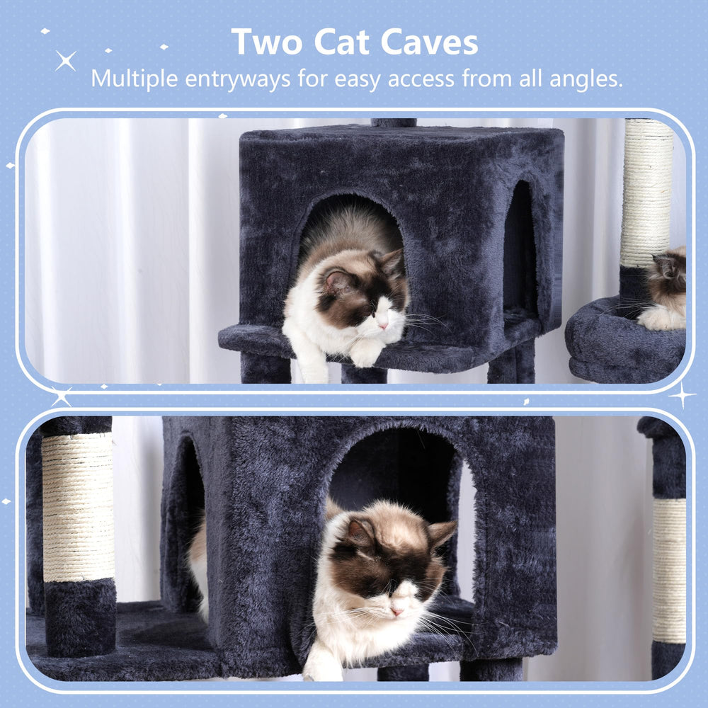 Hey-brother Cat Tree Tower hamacas tipo cesta para acurrucarse.