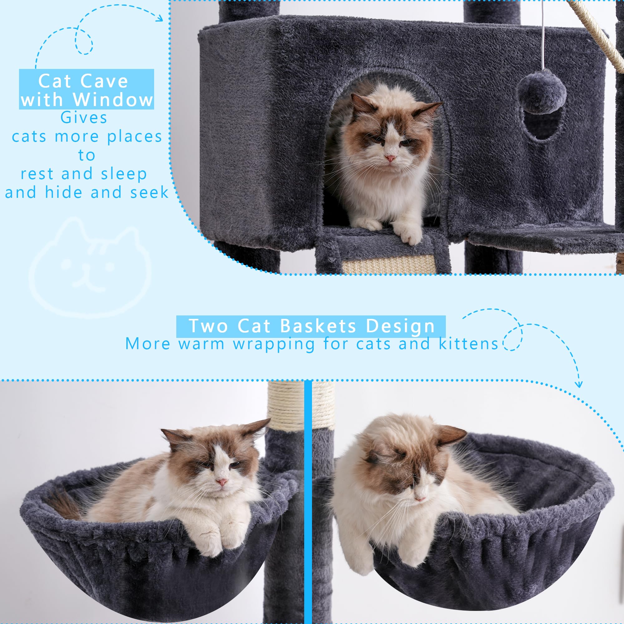 Hey-brother árbol-gato plataformas-salto múltiples alturas para saltos seguros