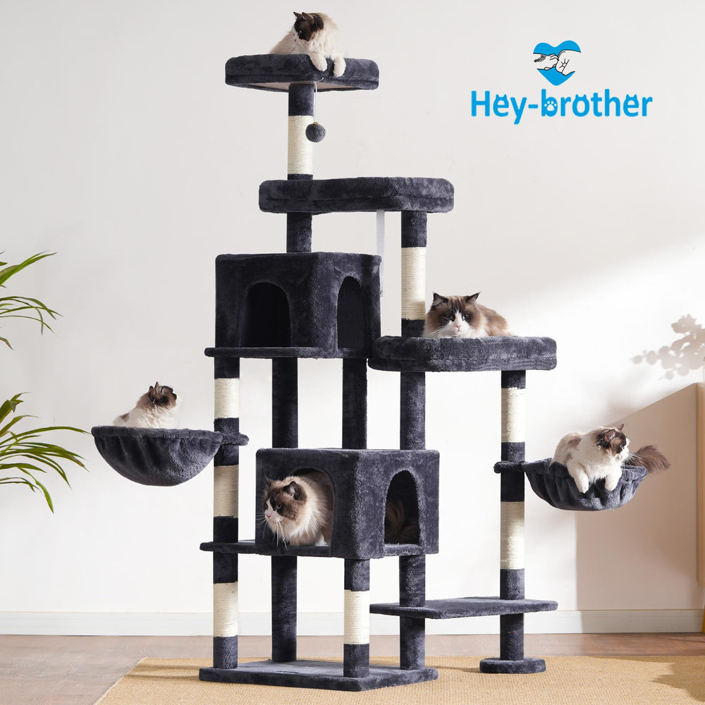 Hey-brother Cat Tree Tower vista general para jugar, trepar y explorar.