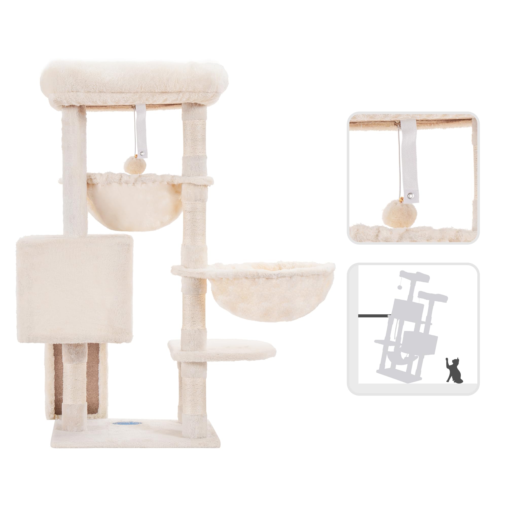 Hey-brother torre para gatos, base reforzada para mayor estabilidad