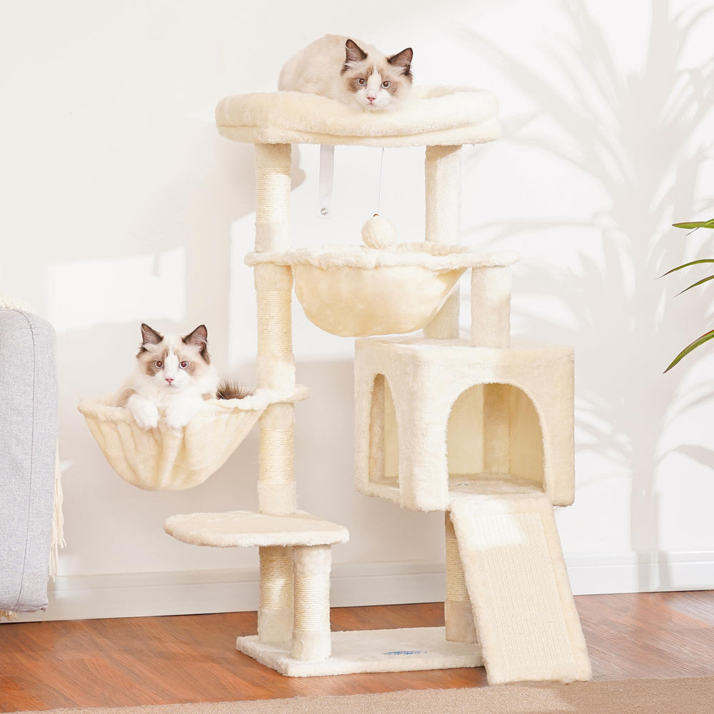 Hey-brother torre para gatos, cama superior acolchada para descansar cómodo