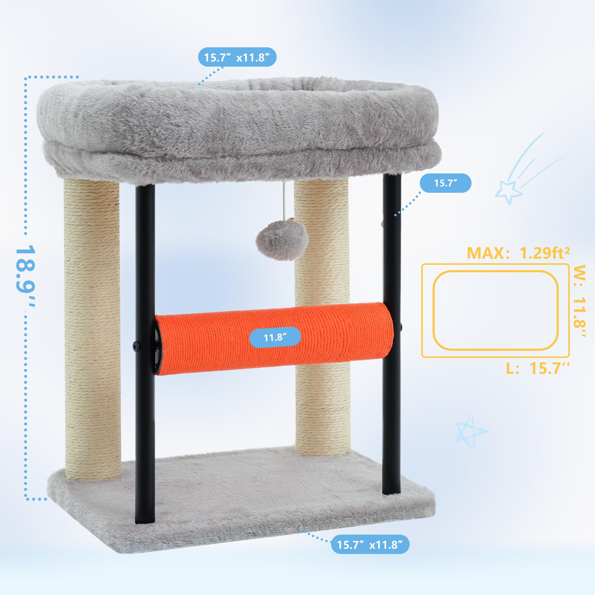 Hey-brother rasca-gato rotatorio, diversión y ejercicio para gatos en interiores