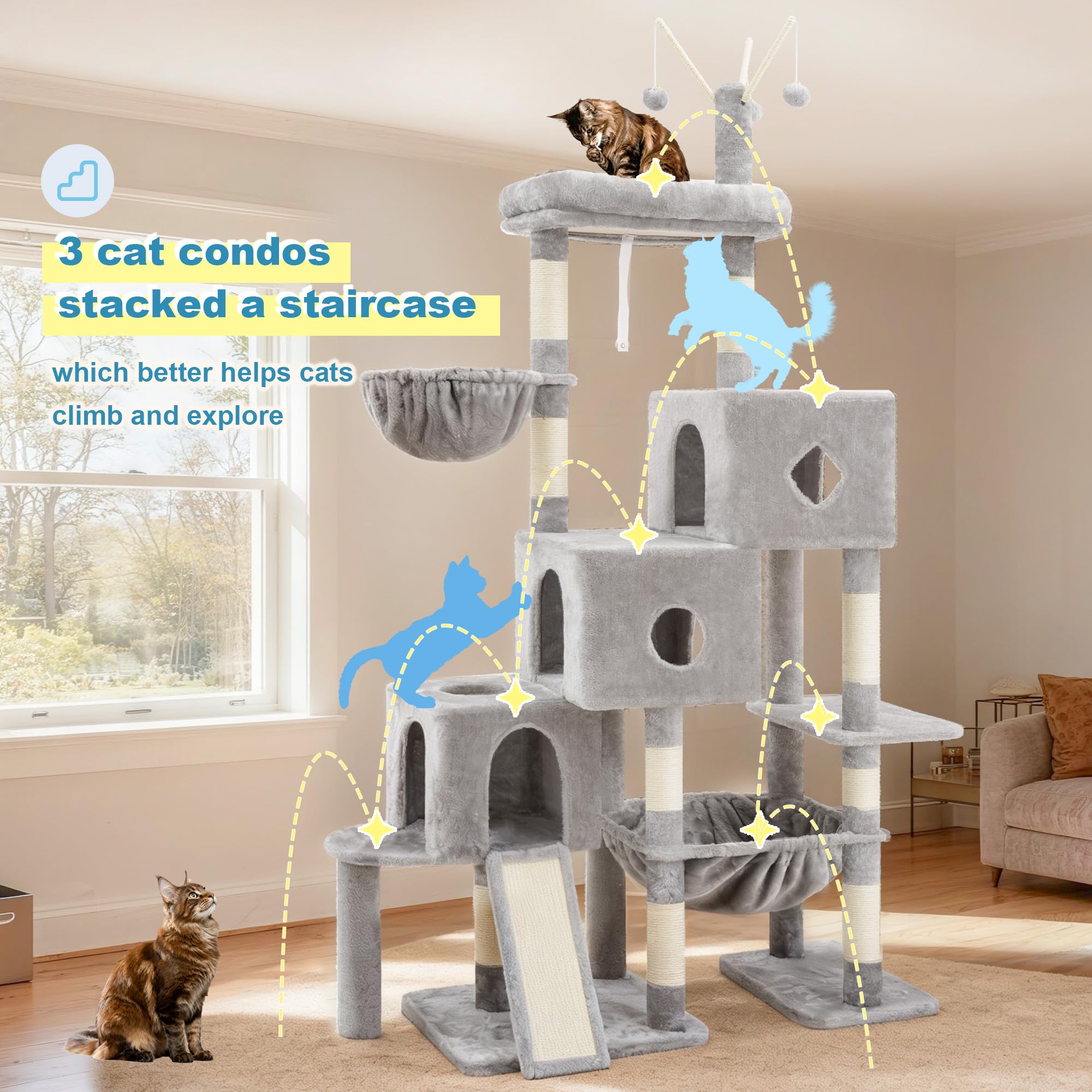 Hey-brother hamaca-torre-gatos: zona suave para relajarse y observar.