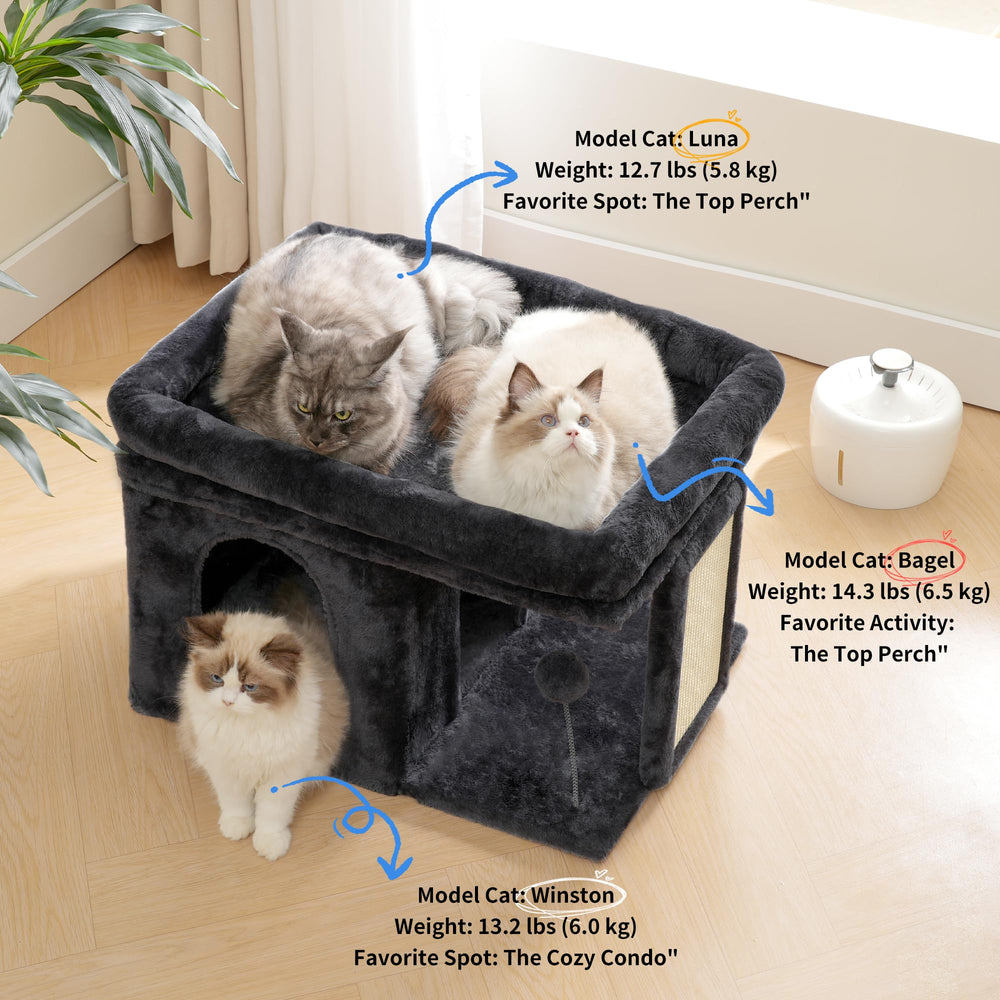 Heybly arbol gato 14p tejido peluche suave para descanso