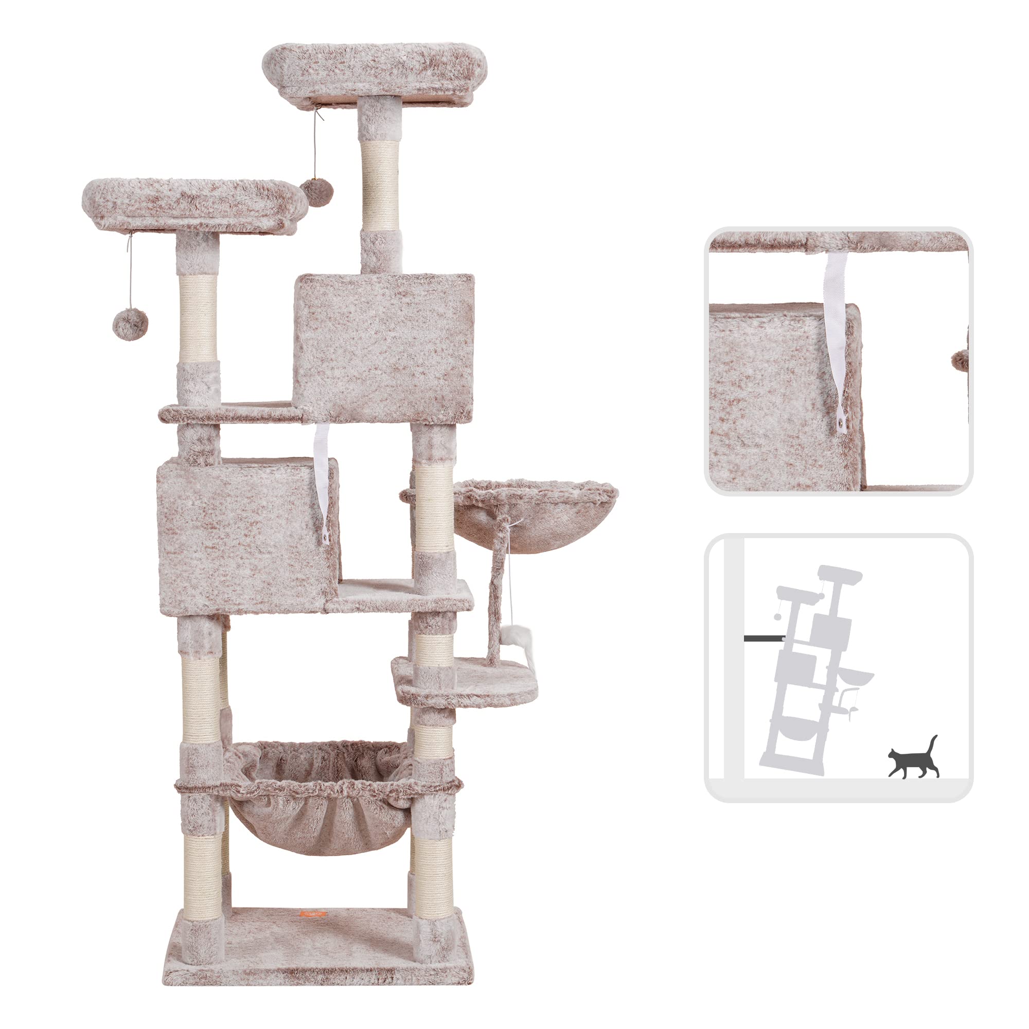 Heybly Arbol Gato 70p: base estable que evita vuelcos durante el juego