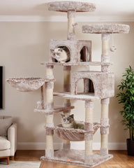 Heybly Arbol Gato 70p: plataforma superior suave para descansar y vigilar la habitación