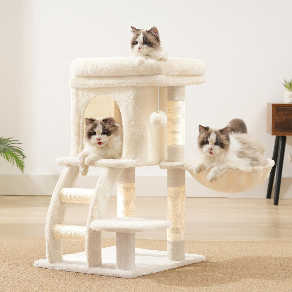 Heybly arbol gato base-ergonomico: base estable que favorece el juego activo.