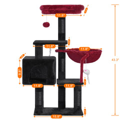 Heybly arbol-gato-base-estable: base robusta para juego seguro en interiores.