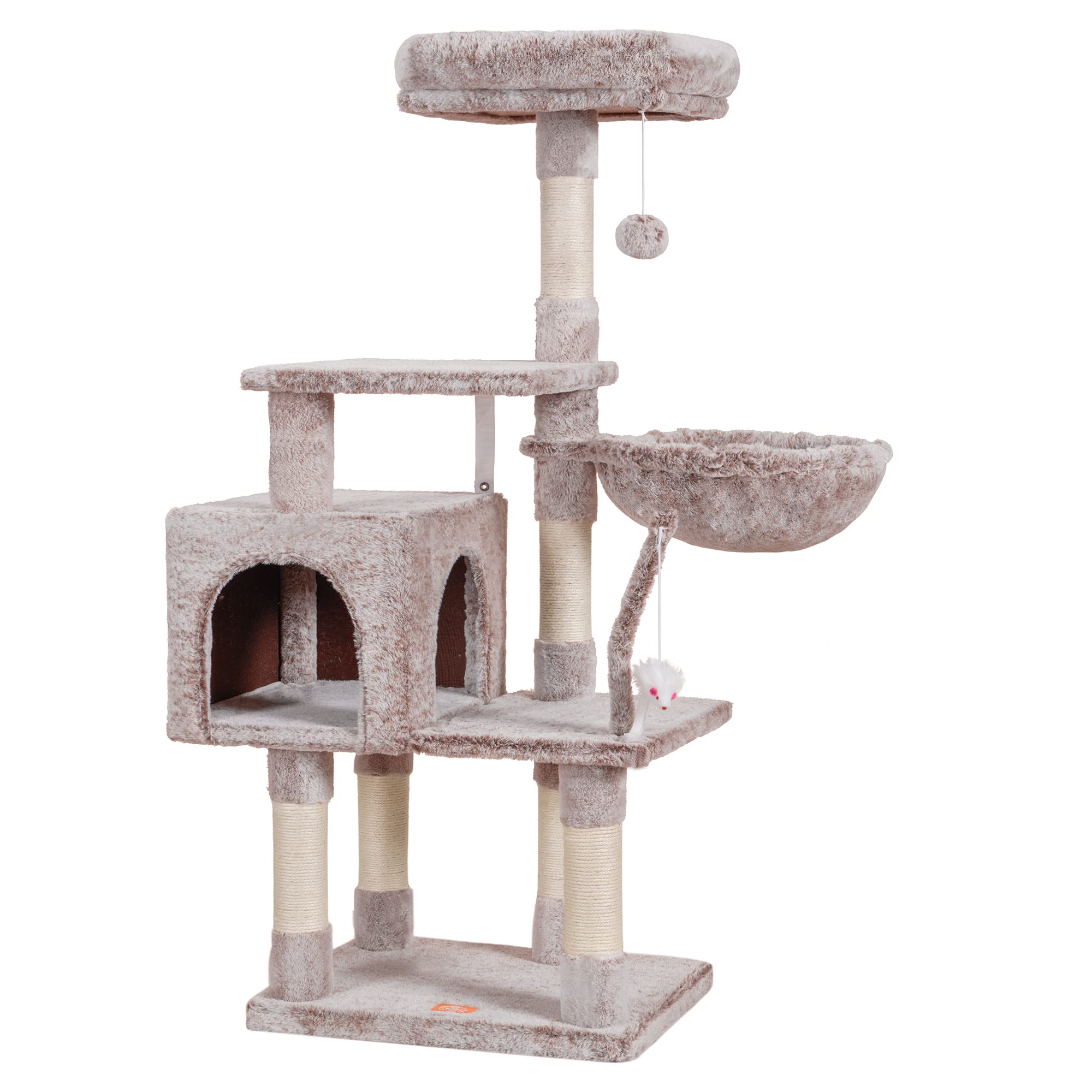 Heybly arbol gato bola campana: juguete suave para estimular juego.