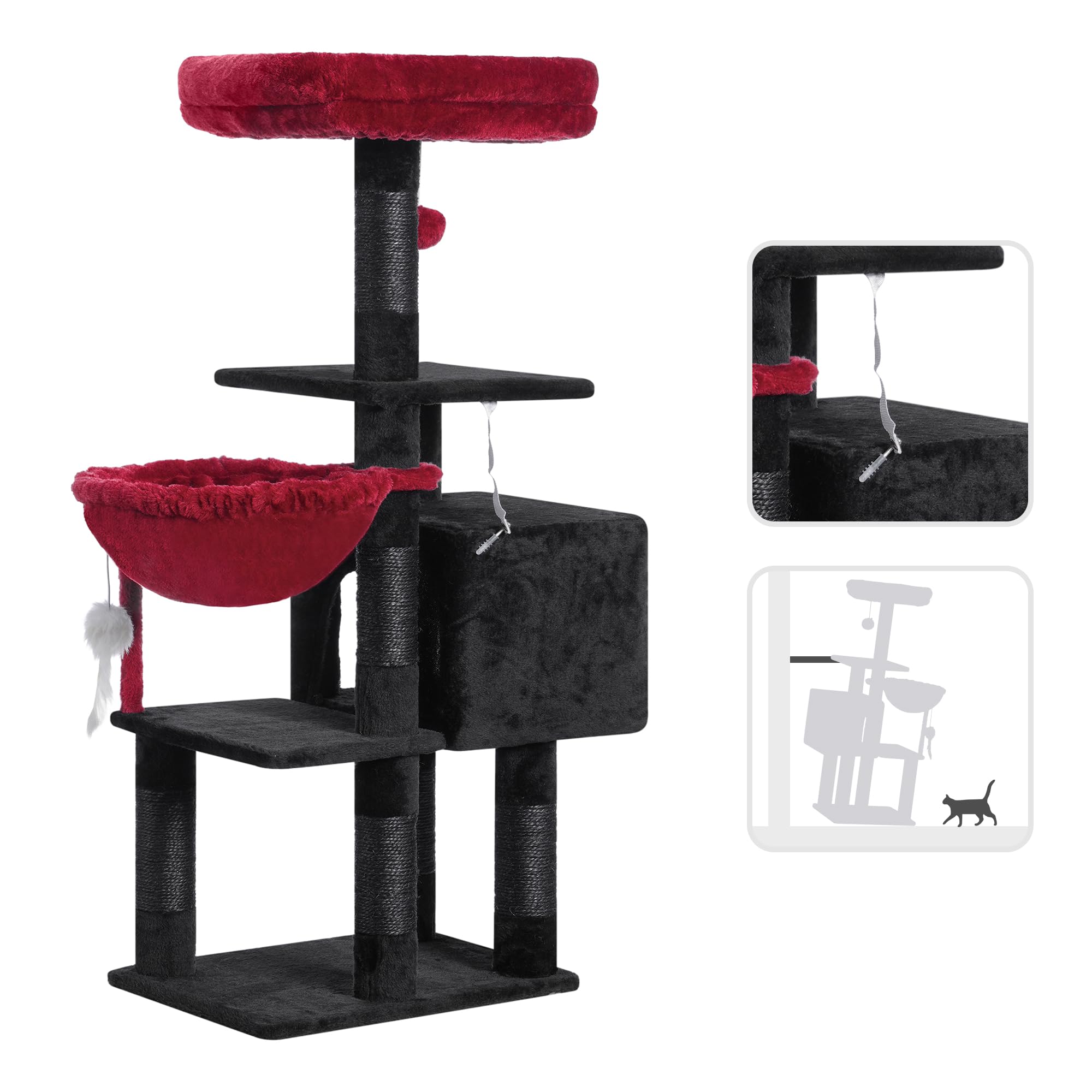 Heybly arbol-gato-bola-campana: pelotita con campana suave para distractor sonoro moderado.