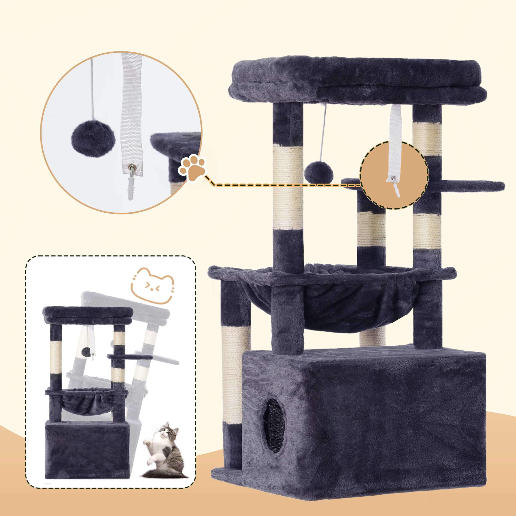 Heybly Arbol Gato: bola colgante para juego interactivo