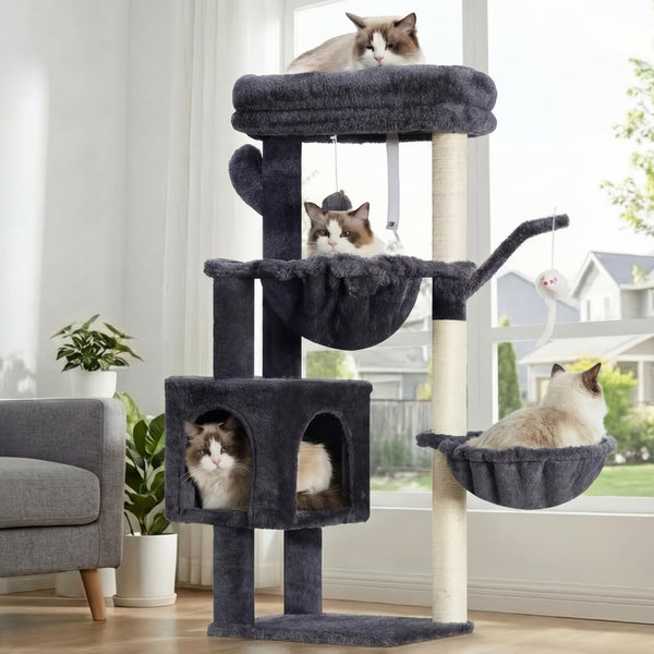 Heybly Arbol Gato Cactus Base: estabilidad y juego seguro para gatos.