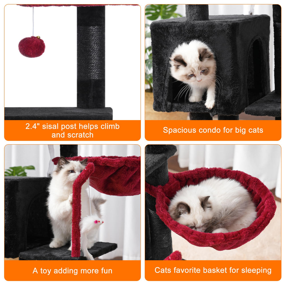Heybly arbol-gato-cesta-descanso: cesta acolchada para acurrucarse y dormir.