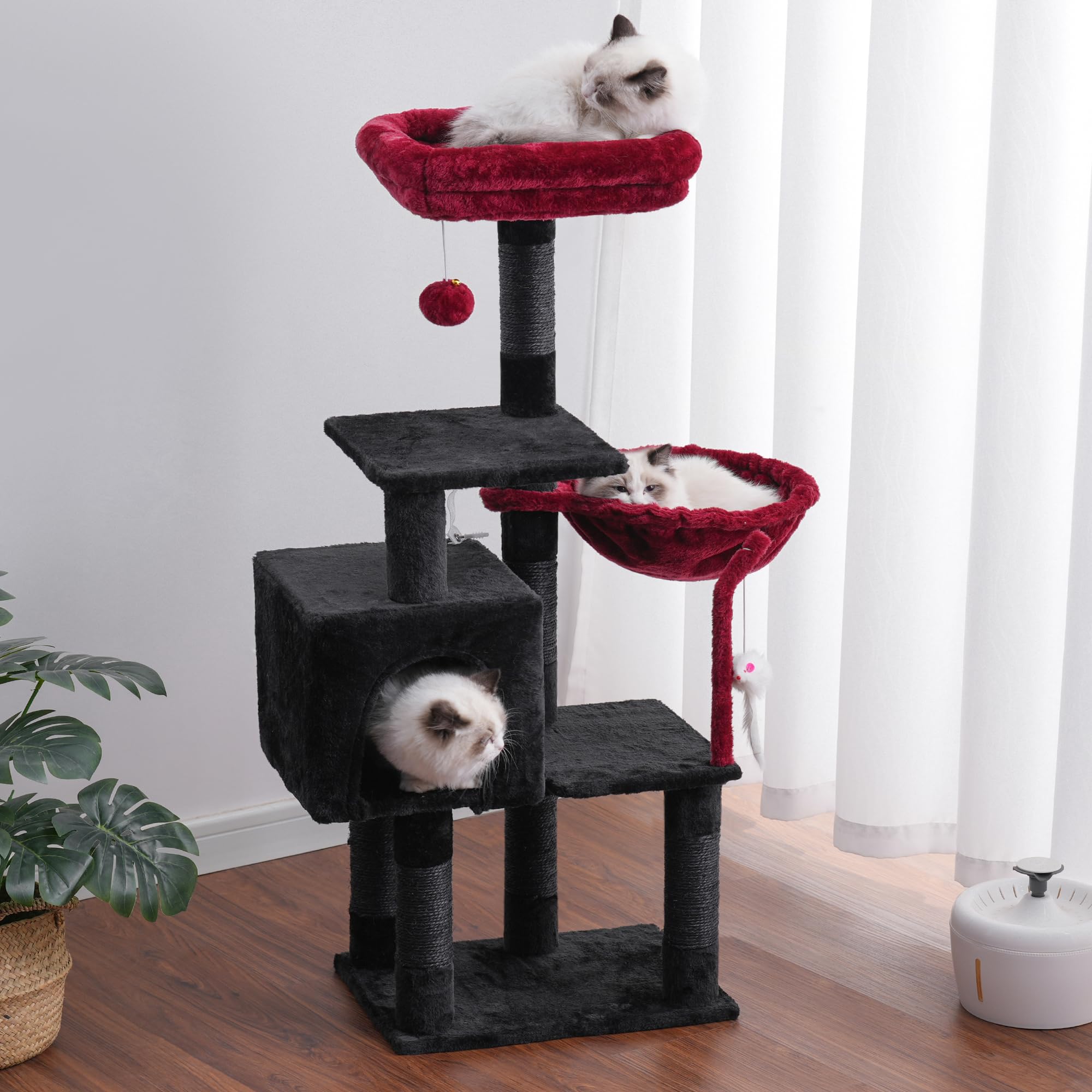 Heybly arbol-gato-dos-niveles: doble plataforma para observación y siestas.