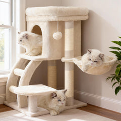 Heybly arbol gato escalera-sisal: escalera de sisal para trepar y rascar con seguridad.