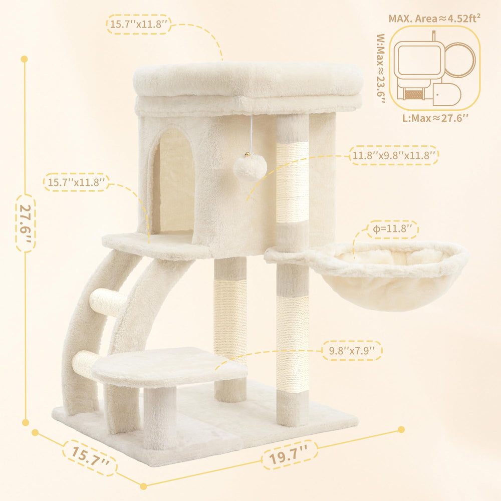 Heybly arbol gato escalones-sisal: escalones cubiertos para subir con facilidad.