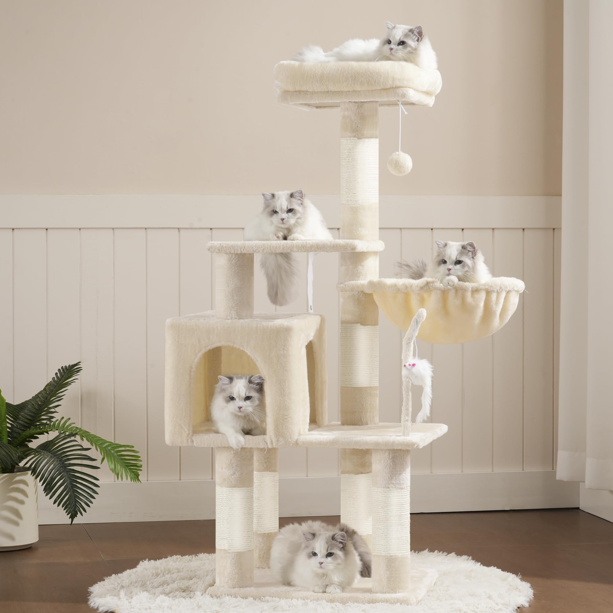 Heybly Arbol Gato Juguete Bola, estimula juego interactivo con sonido suave.